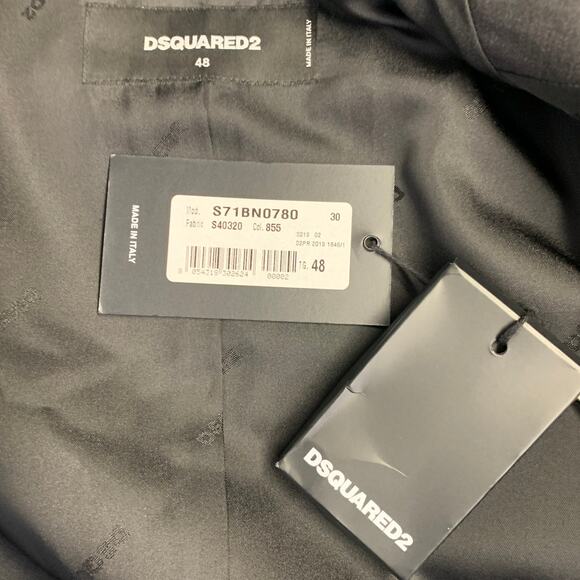DSQUARED2 Size 38 Charcoal Wool Blend Notch Lapel Sport Coat - Picture 5 of 8